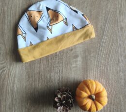 Kape za dojenčke - bela z motivom lisičke