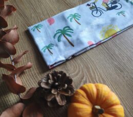 Otroški trak za ušesa - moder z morskim motivom