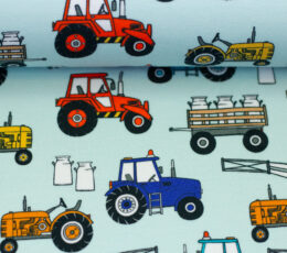 Bombažni jersey Traktor - mint - 262