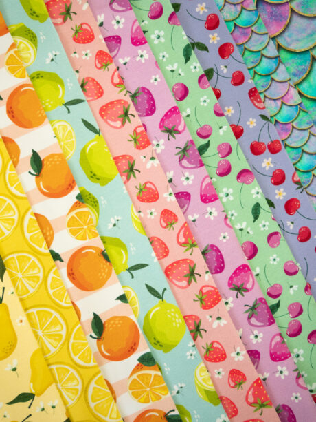 Bombažni jersey – elastično blago za majice in otroška oblačila Poletni vrt (6)