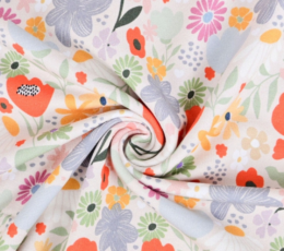 Bombažna prevešanka Cvetlična - nature - 098