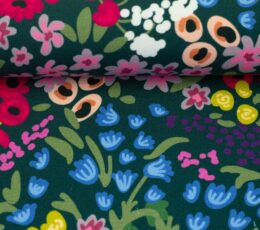 Bombažna prevešanka Cvetlična - pretrol - 750