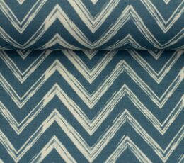 Bombažna prevešanka Geometrijski - modra - 258