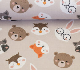 Bombažni jersey Živali – bež – 172