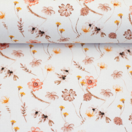 Bombažni jersey rib Cvetlični – bela – 010 (2)